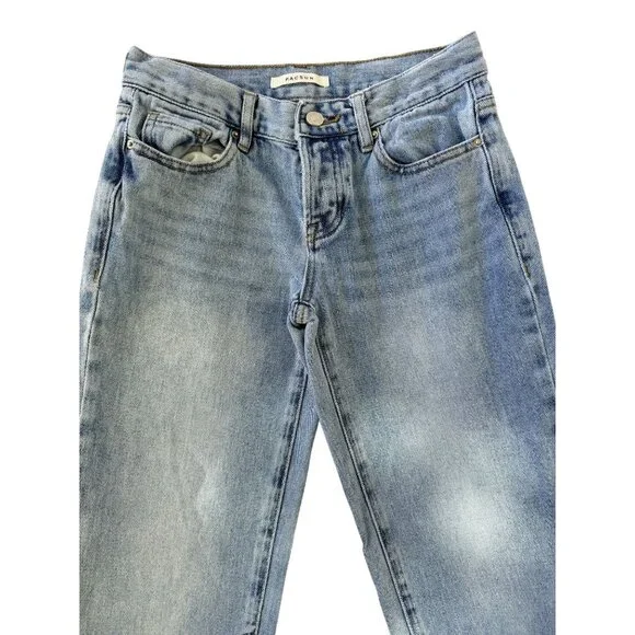 PacSun Womens Light Wash Low-Rise Straight Jeans With Button Fly Size 23 - Picture 11 of 16